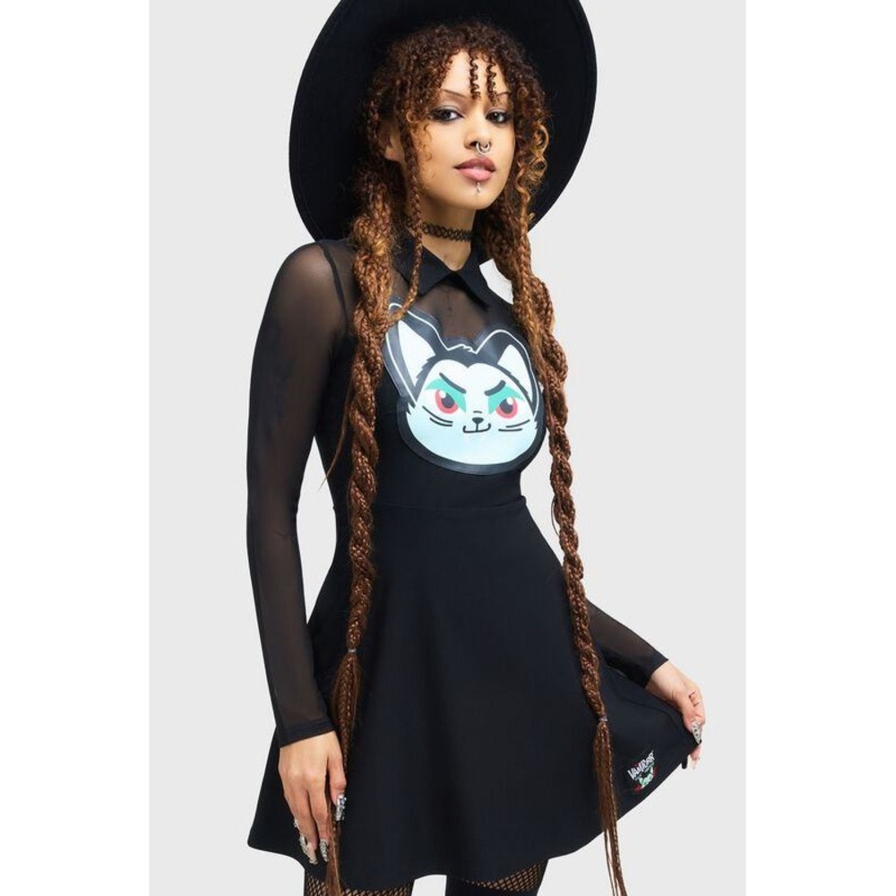 Killstar feeling fangtastic mini mesh dress black halloween alternative